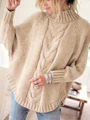 Casual Sweater Women's Solid Turtleneck Pullover Jumper