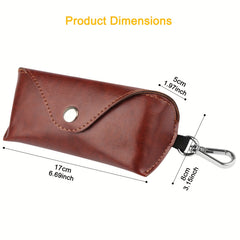 Men's Faux Leather Glasses Case with Lobster Clasp