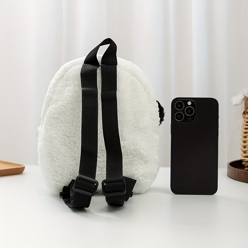 Panda Shape Plush Backpack for Kids Small Schoolbag
