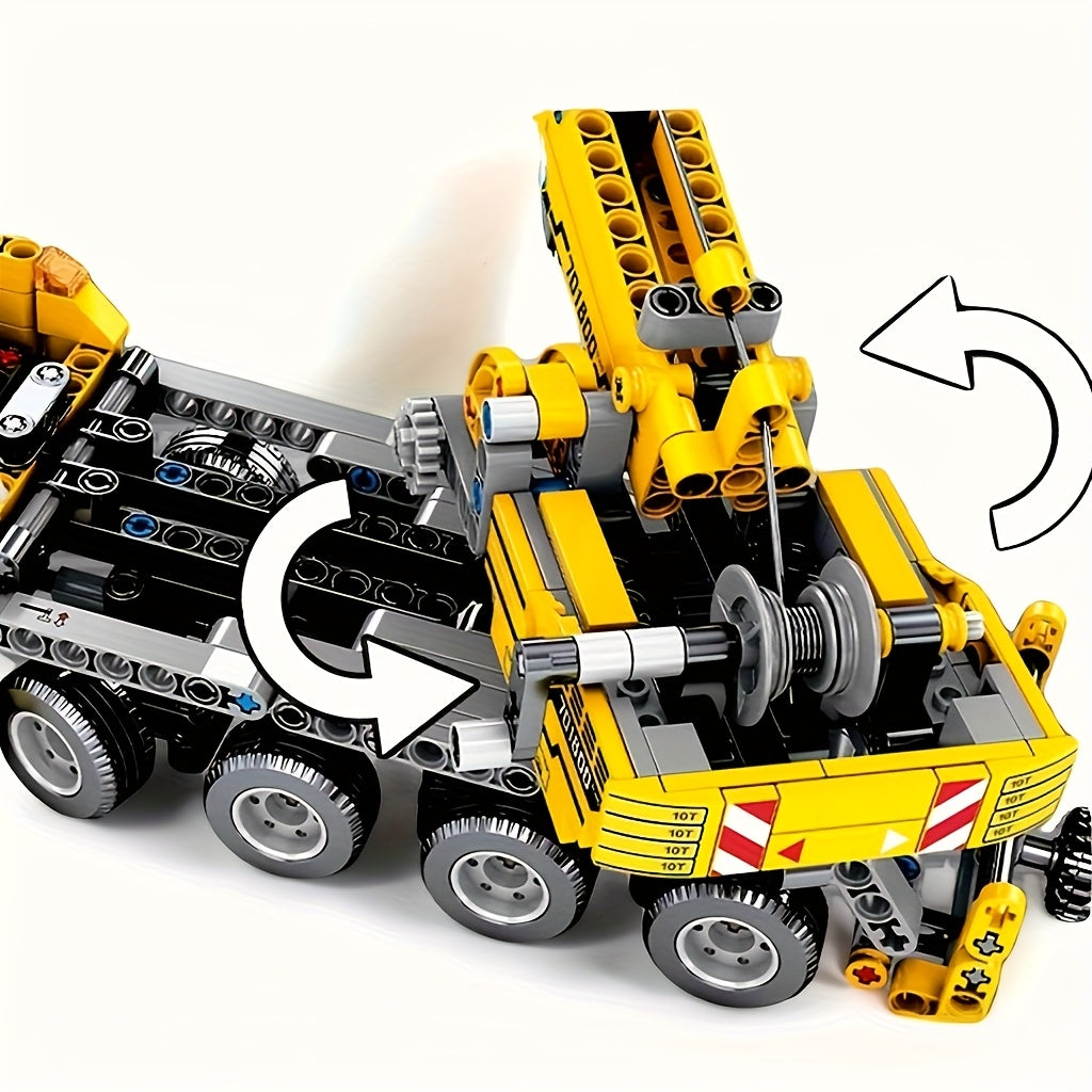 1012pcs Urban Series Engineering Vehicle Building Set with Crane and Bucket