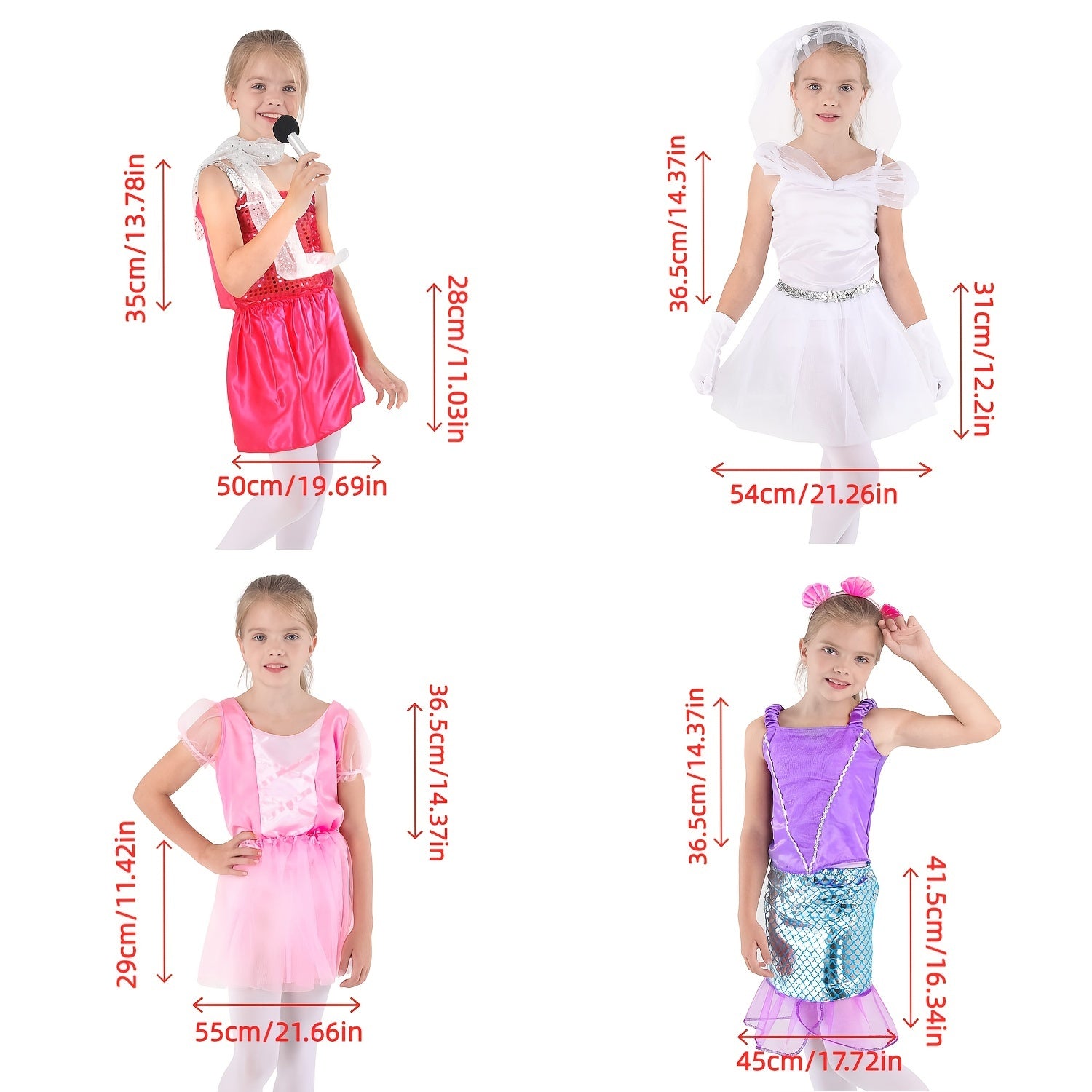 Girls Princess Dress Up Costume Set