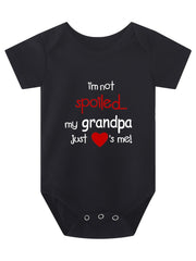 Casual I'm Not Spoiled My Grandpa Just Love Me Onesie for Baby Boys and Girls