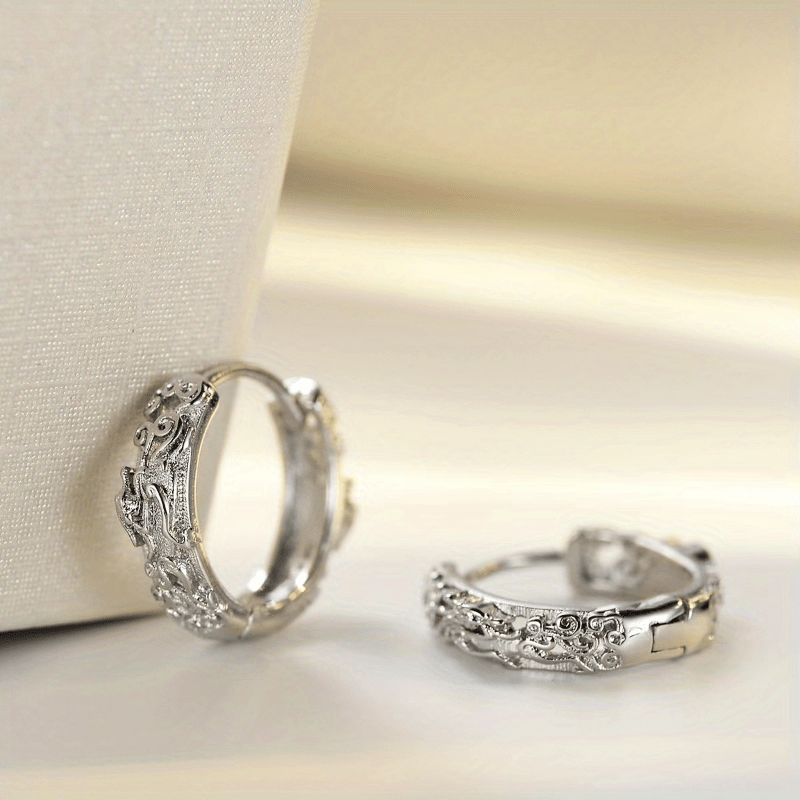 Chinese Style Embossed Earrings - Holiday Party Boys Accessories