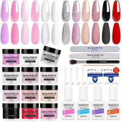 Dip Powder Nail Kit 12 Colors Dip Manicure Pure And Glitter Dipping Powder
