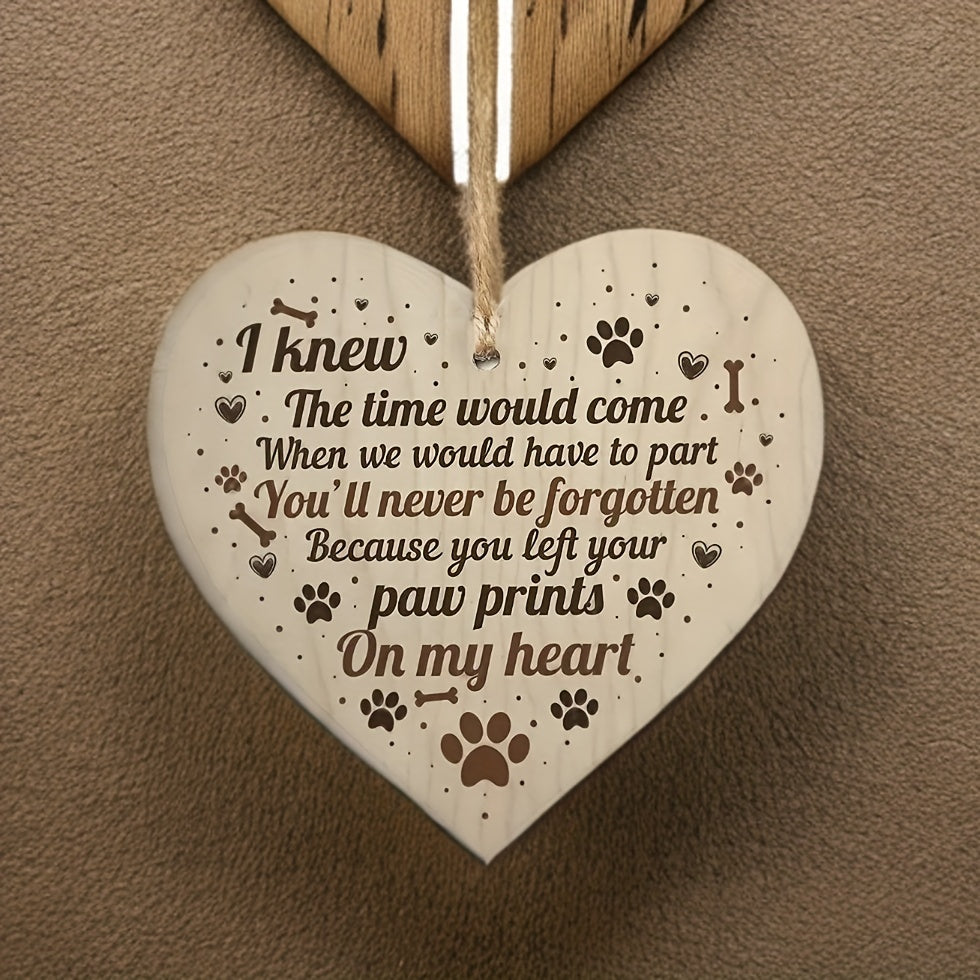 Wooden Heart Pet Memorial Ornament