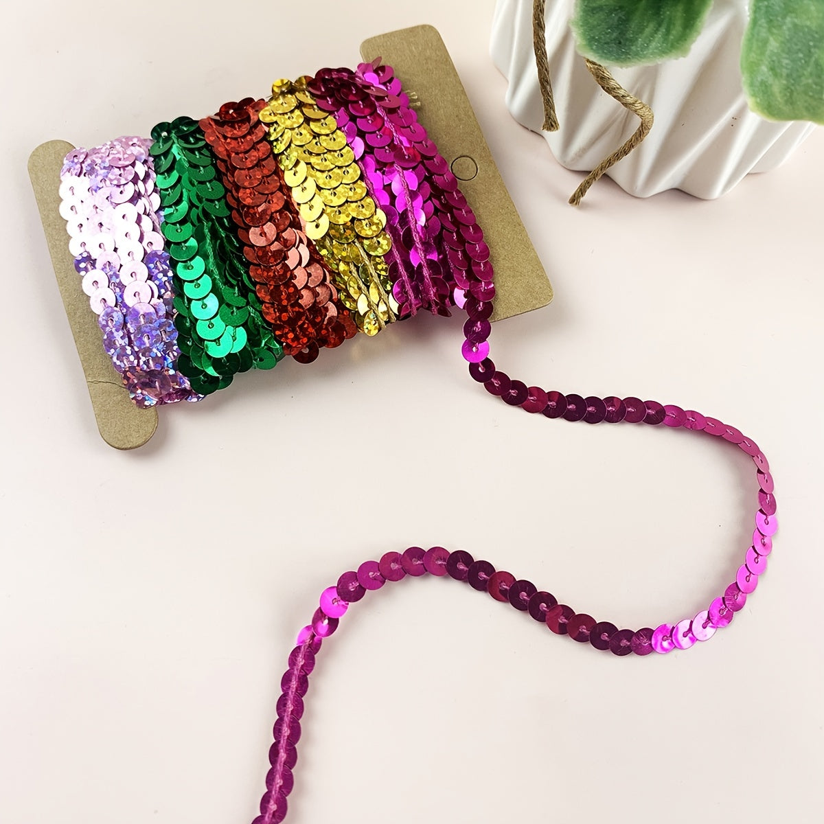 DIY Colorful Sequin Strips 9 14m Card