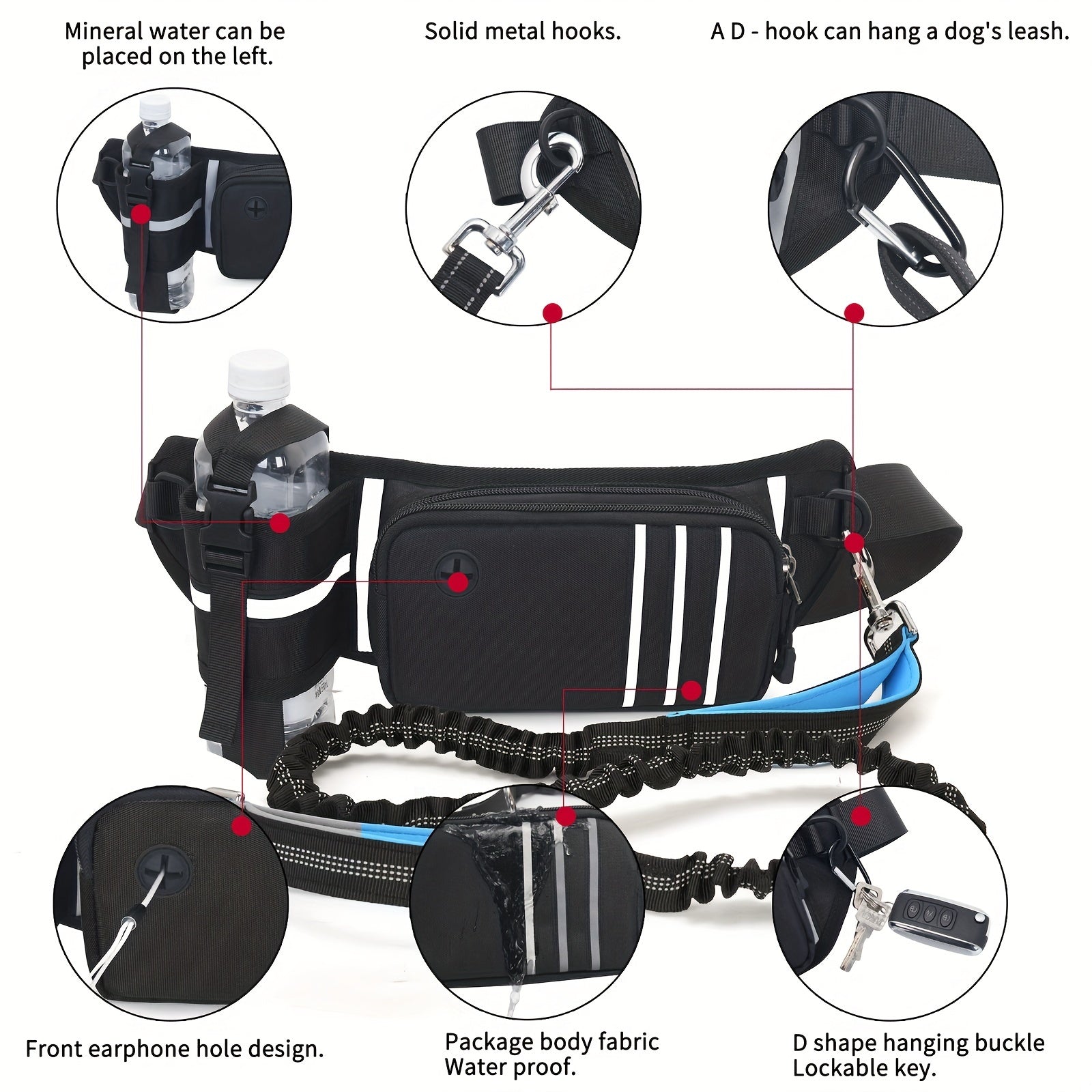 Nylon Waist Bag for Sports Hiking Outdoor Travel