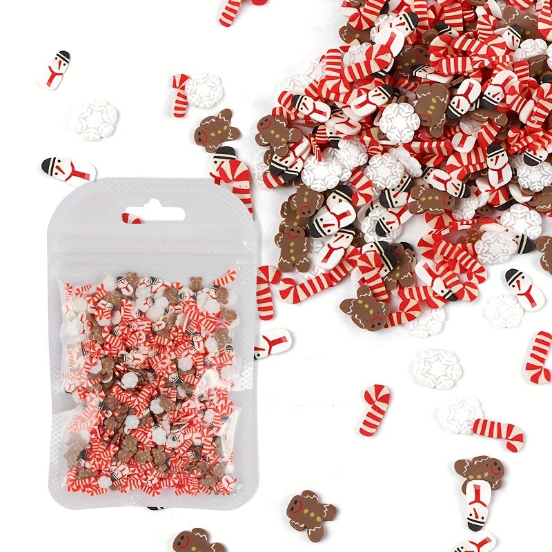 Christmas Polymer Clay Slices For Resin Mold Filler Xmas Snowflakes Santa Slime