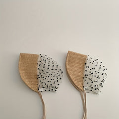 Baby Lace Sunshade Straw Hat for Spring Summer Travel Seaside