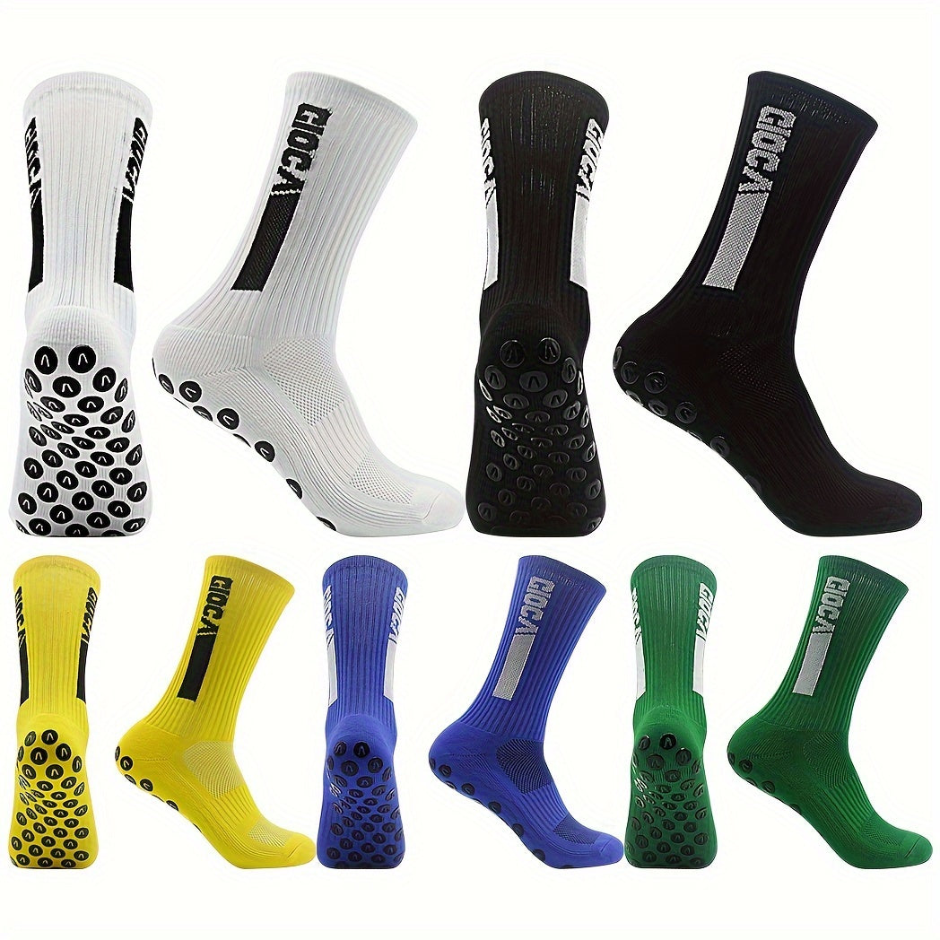 Non Slip Football Socks With Grip Pads - Breathable Outdoor Sports Socks