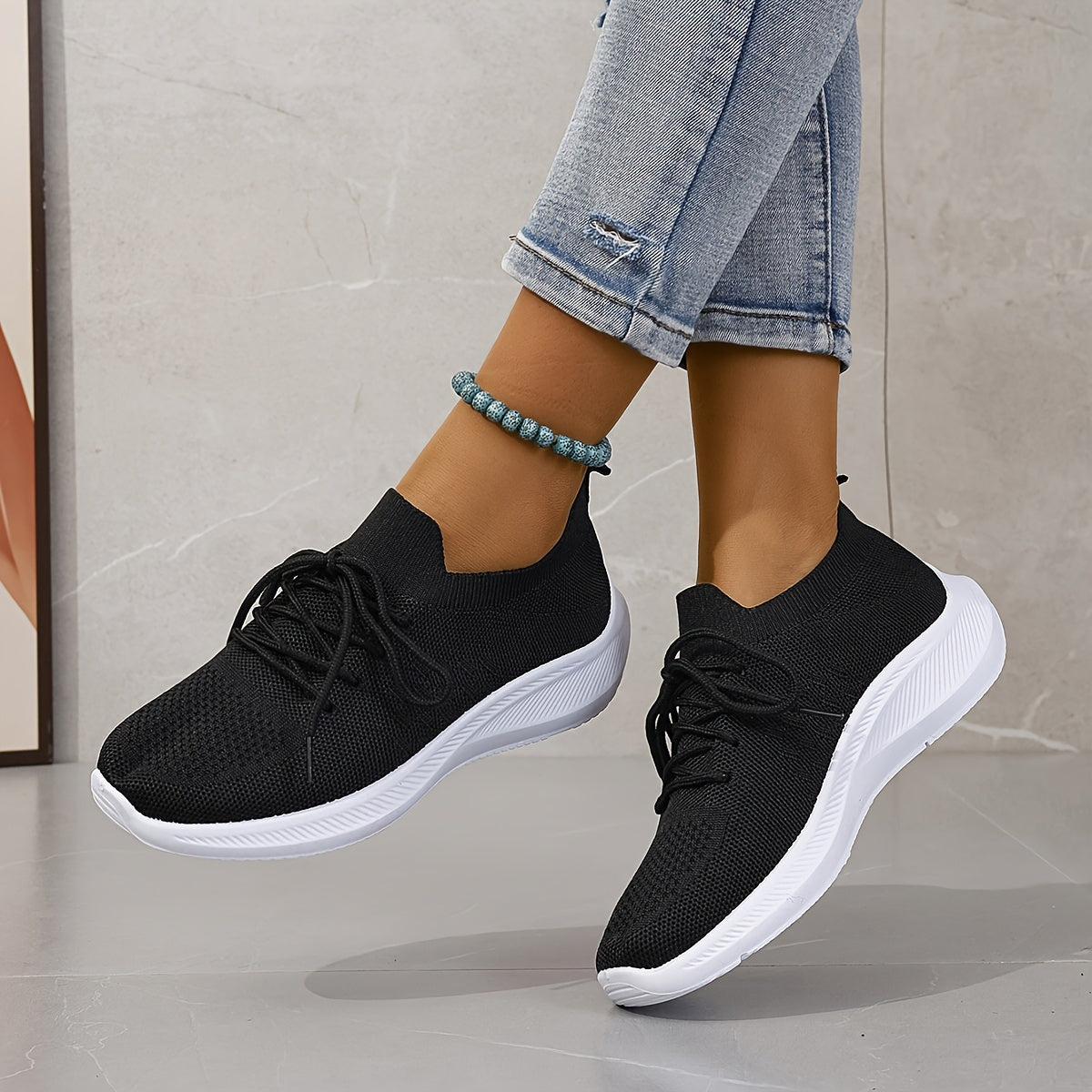 Women's Solid Running Shoes Wear Resistance Non Slip Sneakers