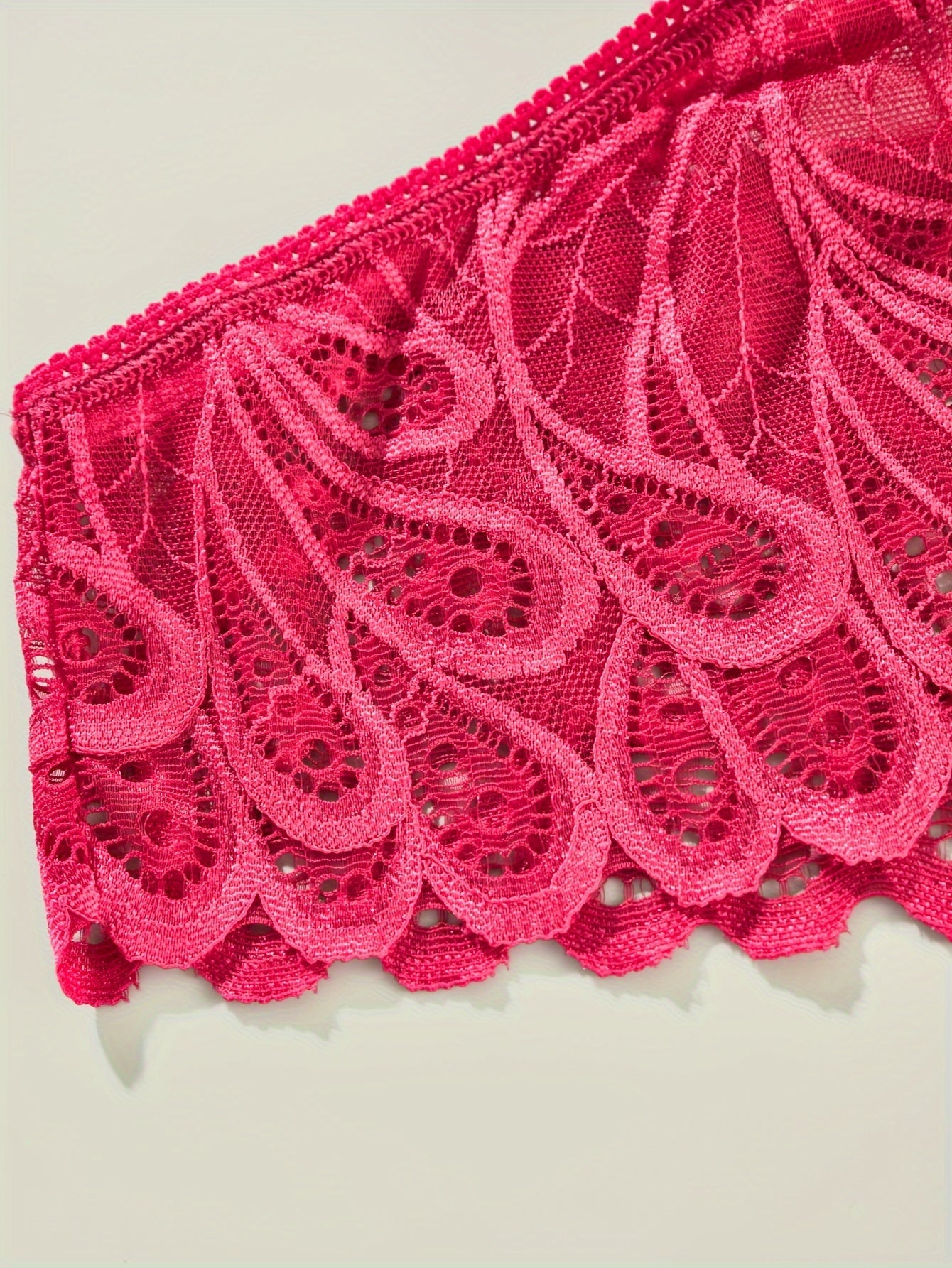 3 Pack Plus Size Lace High Stretch Briefs Set Women's Plus Solid Paisley Panties