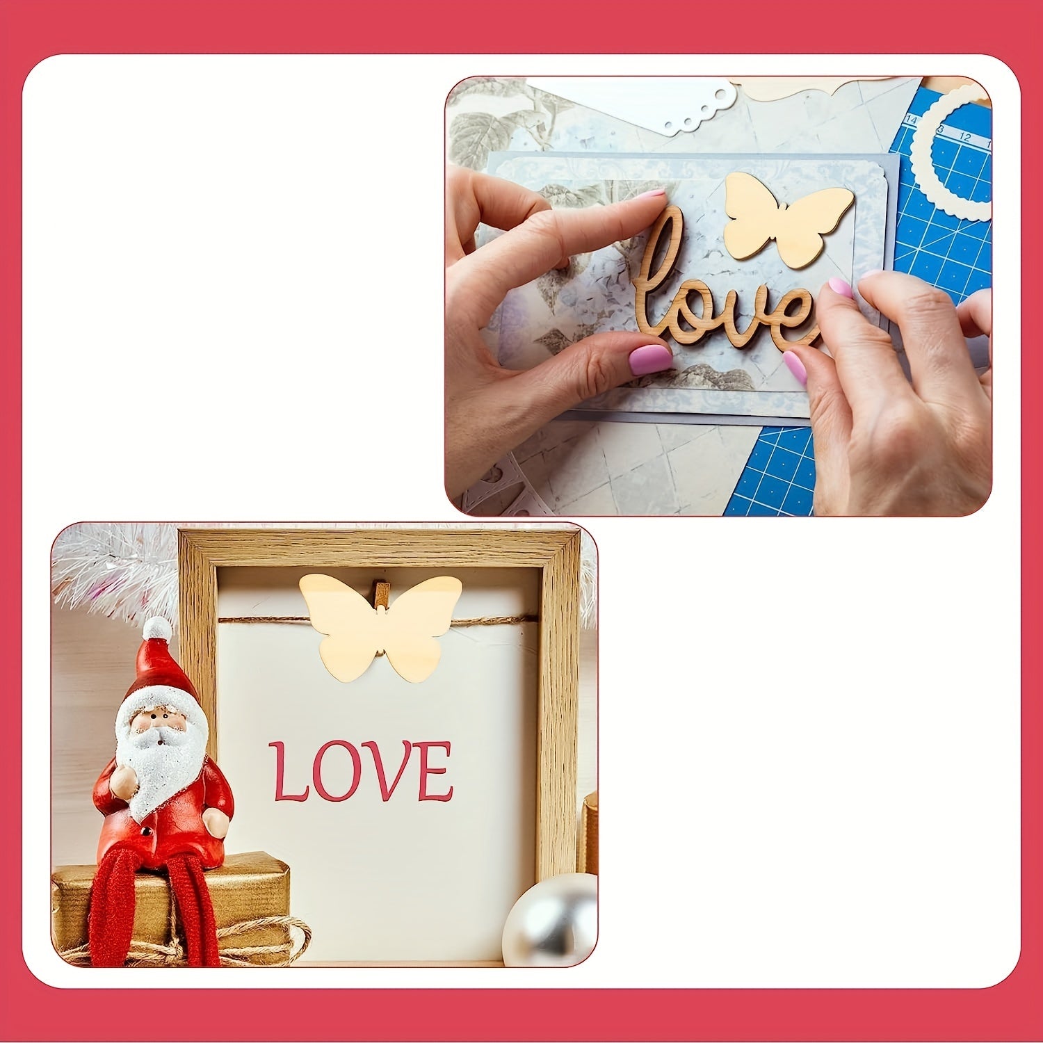 20pcs Wooden Butterfly Craft Blanks Natural Hollow Out Shape Wooden Butterfly