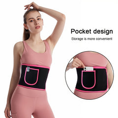 Silver Fabric Waist Protector Sweatband Adjustable Waist Training Fitness Belt