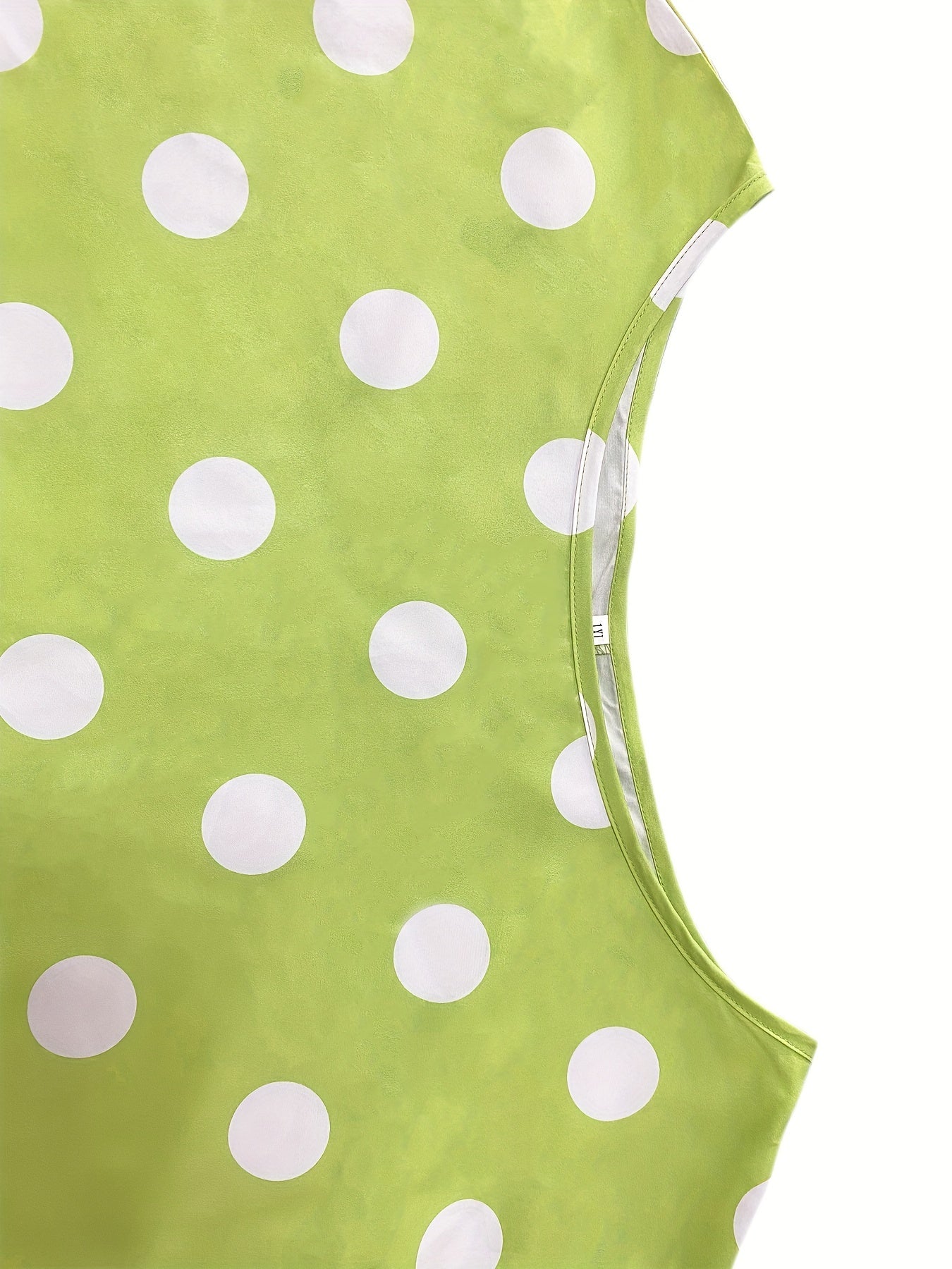 Polka Print Casual Dress Round Neck