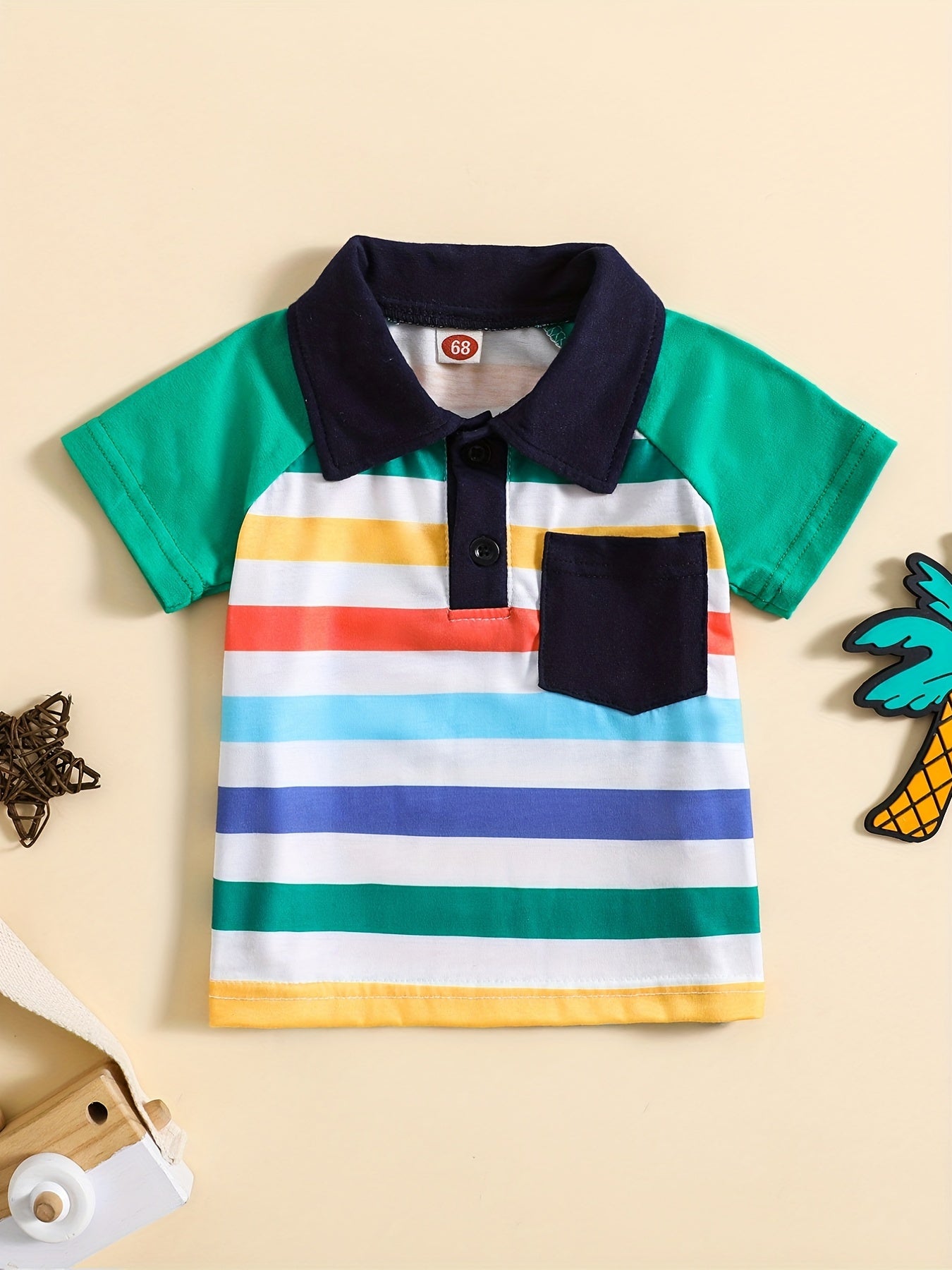 Baby Boys Striped Polo Shirt for Summer