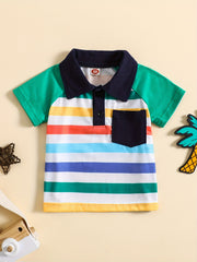 Baby Boys Striped Polo Shirt for Summer