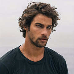 Men's Dark Brown Short Hair Wig for Parties