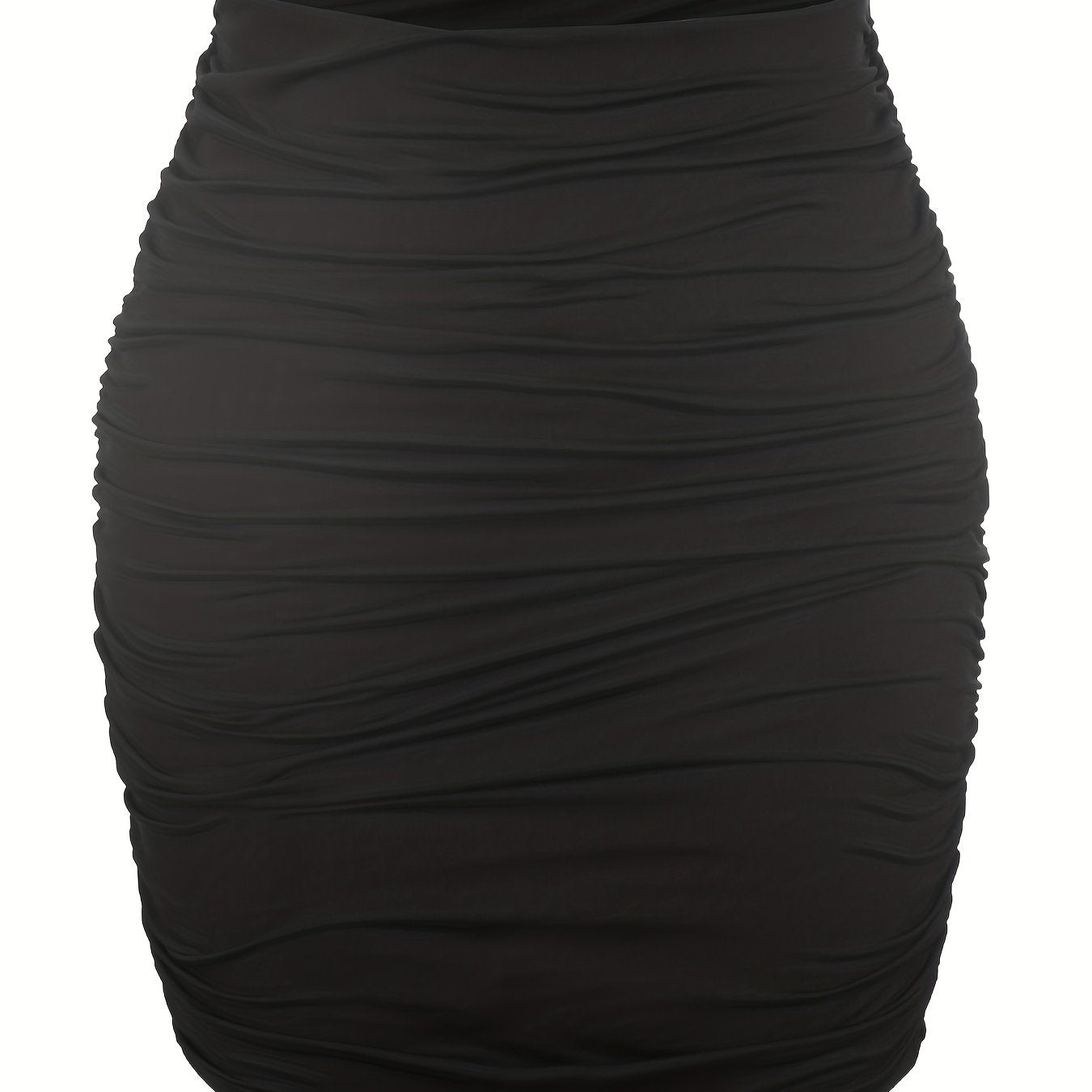 Solid Slim Ruched Mini Skirt Casual Every Skirt