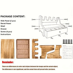 Solid Wood Storage Rack with Drawer Multifunctional Organizer