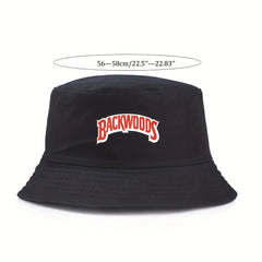 Letter Print Unisex Bucket Hat Hip hop Reversible Travel Beach Sun Hat