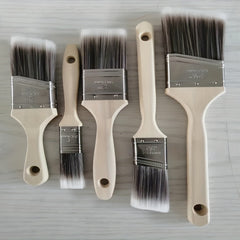 5pcs Angled Paint Brush Set Wooden Handle Stainless Ferrule