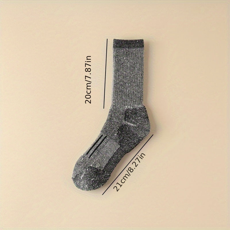 3-pack Men's Warm Crew Socks for Winter Outdoor Activities