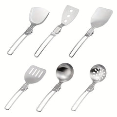 Stainless Steel Portable Folding Cookware Spatula Spoon for Outdoor Camping