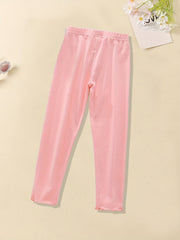 Kid Girls 4 Piece Bow Knot Front High Elastic Waist Leggings Pants