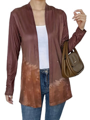 Women's Fox Print Open Front Cardigan