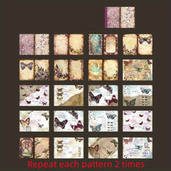 40 Sheets Large Retro Dark Style Material for DIY Albums