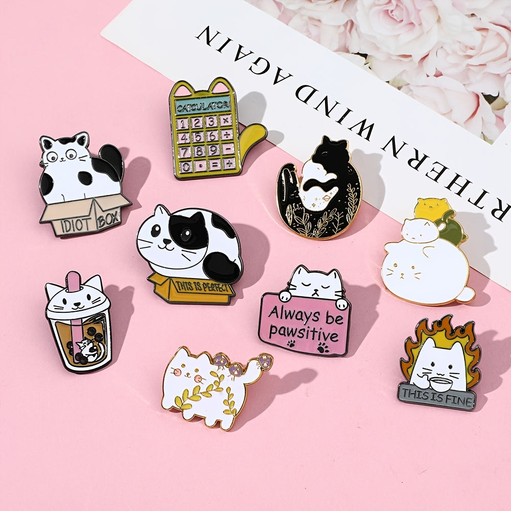 Cat Series Brooch Enamel Pin Metal Badge Backpack Accessories