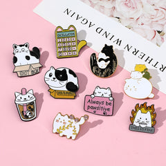 Cat Series Brooch Enamel Pin Metal Badge Backpack Accessories