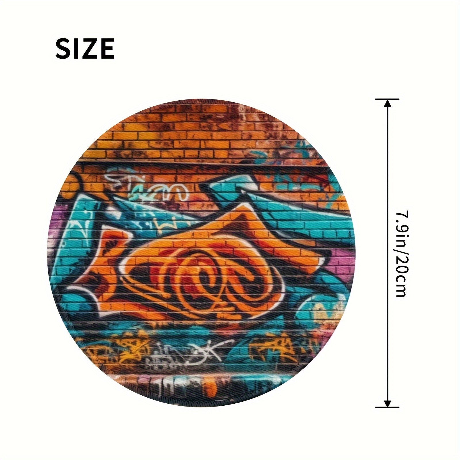 Doodle Pattern Round Mouse Pad 20x20cm for Games Home Office