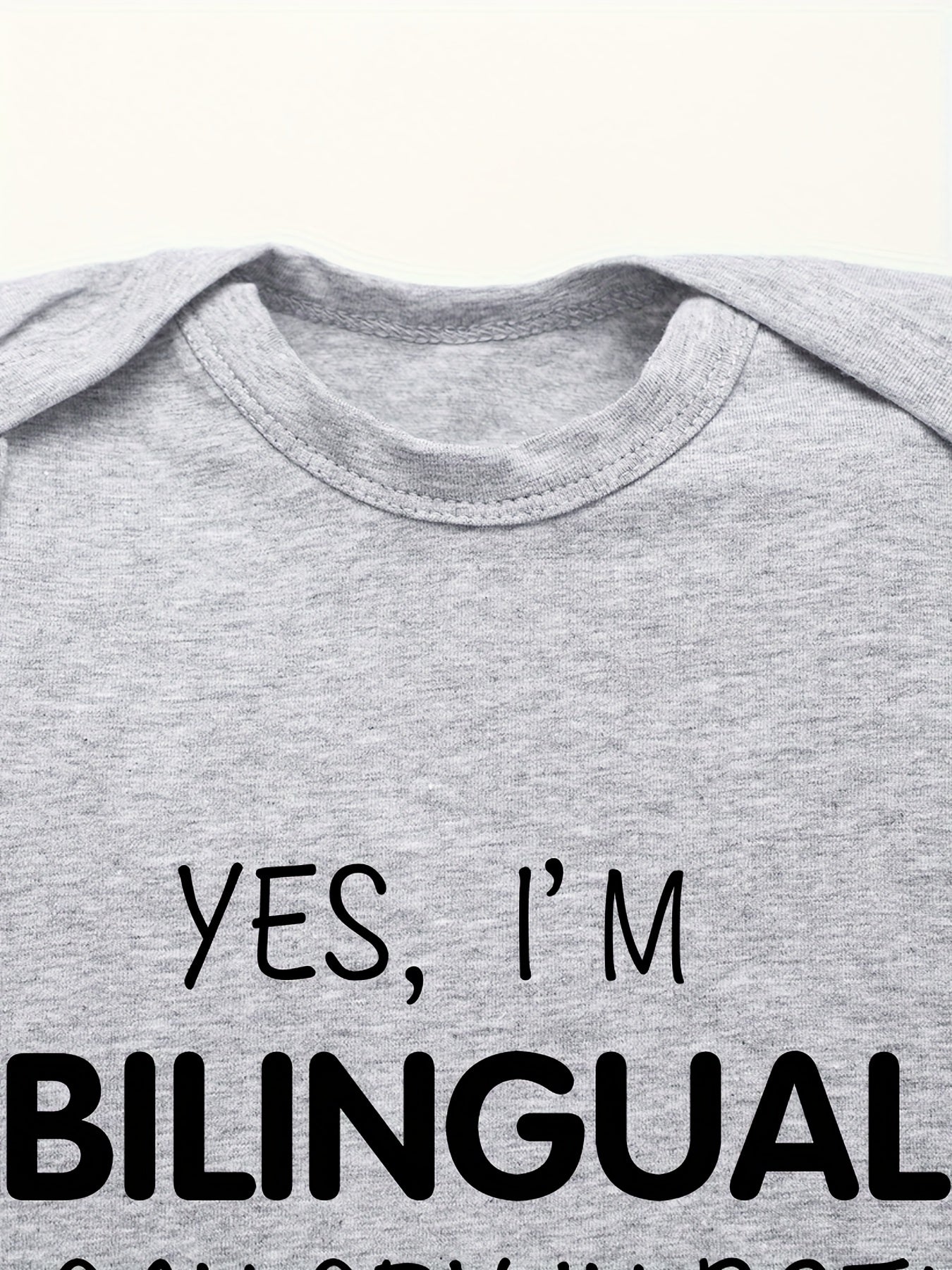 Cotton Baby Romper I AM BILINGUAL CRY IN ENGLISH & GREEK