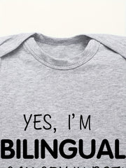 Cotton Baby Romper I AM BILINGUAL CRY IN ENGLISH & GREEK