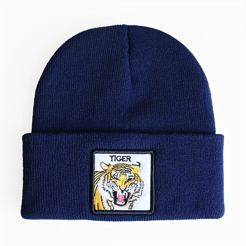 Knitted Brimless Hat Embroidered Beanie