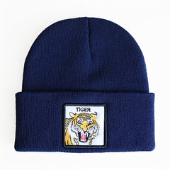Knitted Brimless Hat Embroidered Beanie