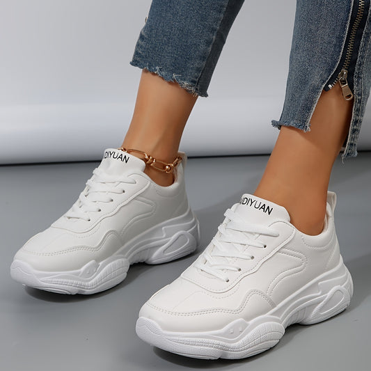 Women's Lightweight Platform Sneakers Non Slip Sporty Running Shoes