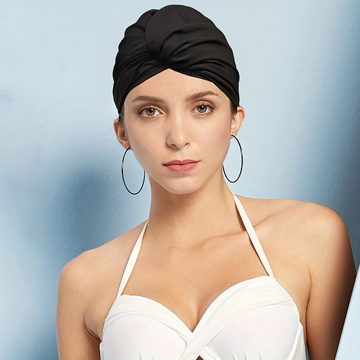 Women's Stretch Swim Cap: Protect Ears & Comfortable Fit