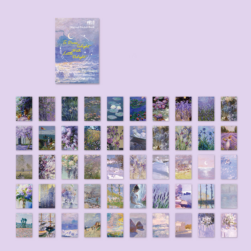 50 Piece Mini Painting Art Retro Journal Backing Paper Set