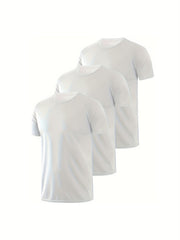 HOPLYNN 3 Pack Men's Mesh Workout Shirts, Quick Dry Athletic T Shirt