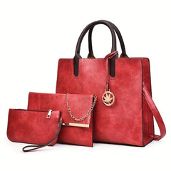 Classic Tote Bag Set for Work & Travel - Solid All Match Satchel