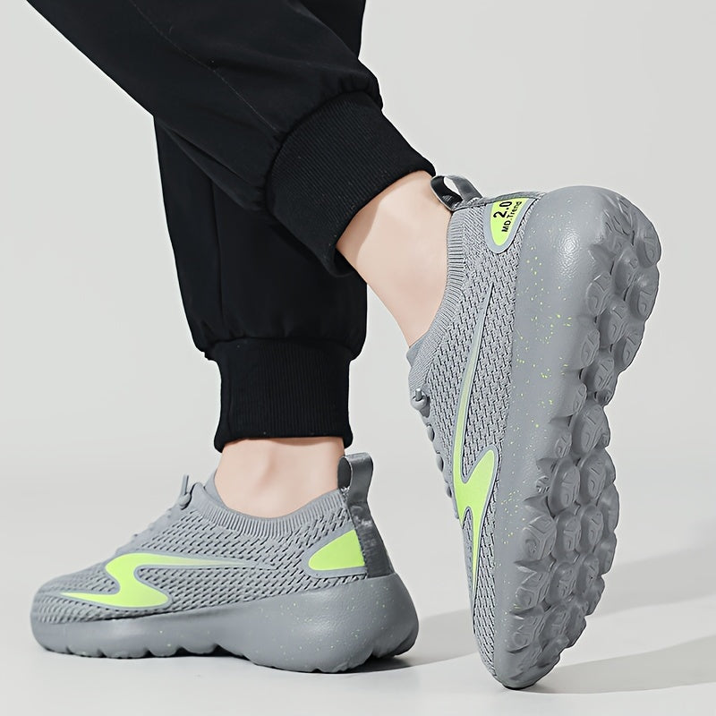 Men's Knit Breathable Running Shoes Soft Sole Lace up Sneakers