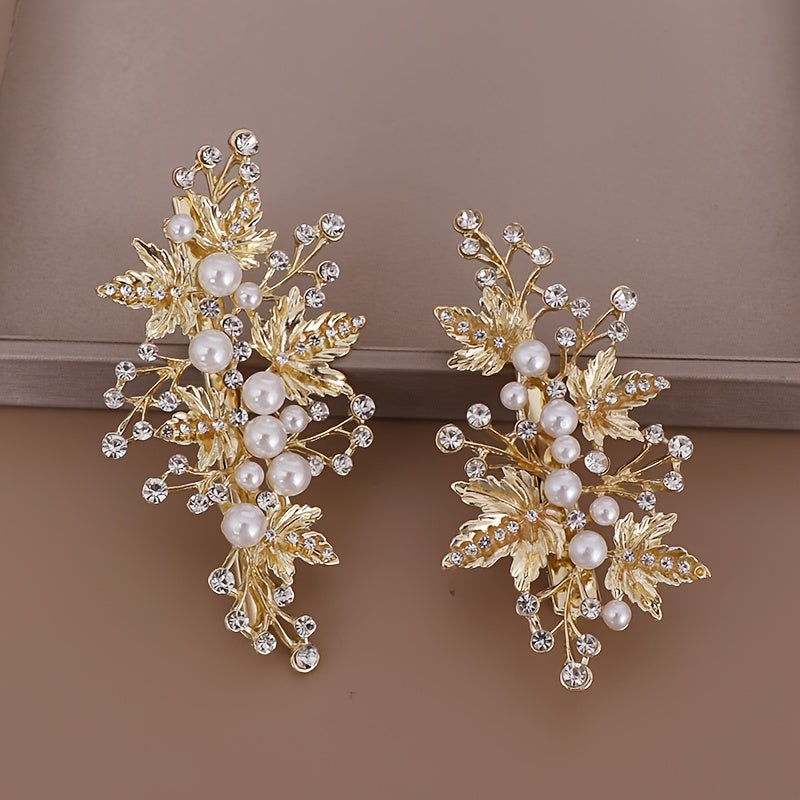 Wedding Hairclip Rhinestone Faux Pearl Barrette Hairpin Hair Accessories