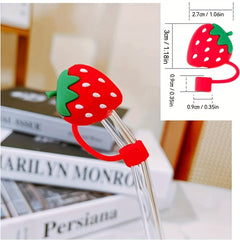 7pcs Christmas Straw Covers Reusable Splashproof Plugs