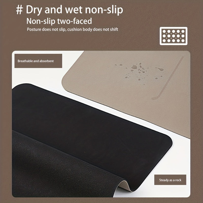 Non-Slip Rubber Yoga Mat with Position Guide Line 72.83x26.77in