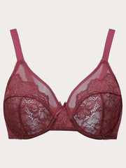 Floral Lace Full Cover Minimizer Underwire Bra