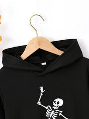 Funny Skull Print Boys Hoodie Long Sleeve Sweatshirt