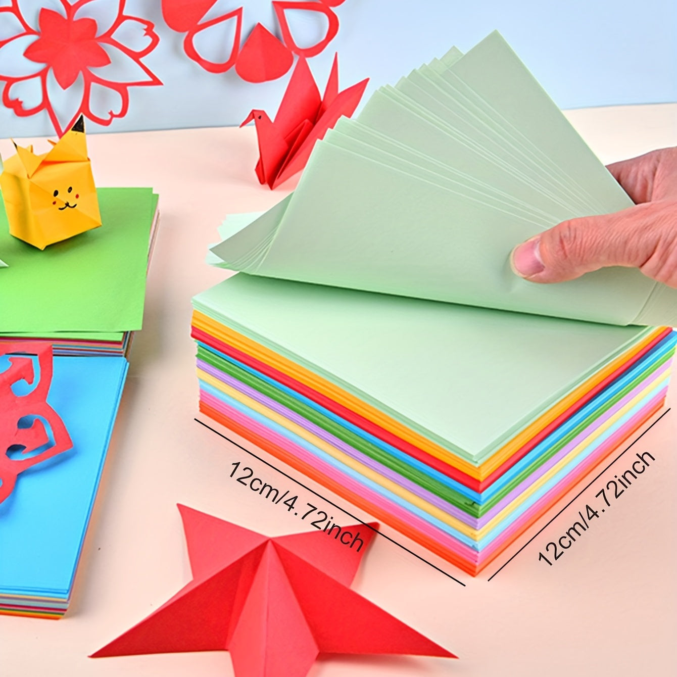 Students' Origami Paper Cutting Colorful Art Paper 100 Sheets